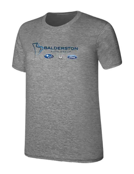 Womens Ring Spun Light Grey Heather 4.5 oz T-Shirt w/Balderston Auto Group Logo