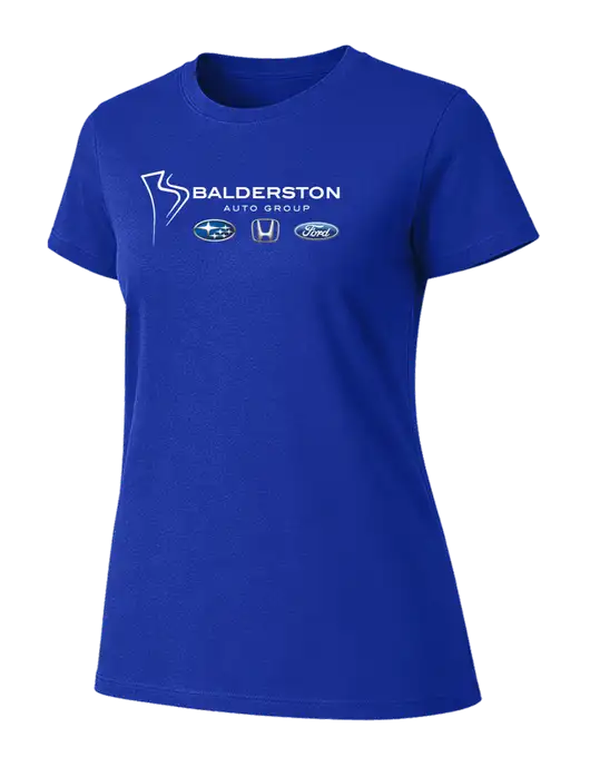 Womens Ring Spun Royal 4.5 oz T-Shirt w/Balderston Auto Group Logo