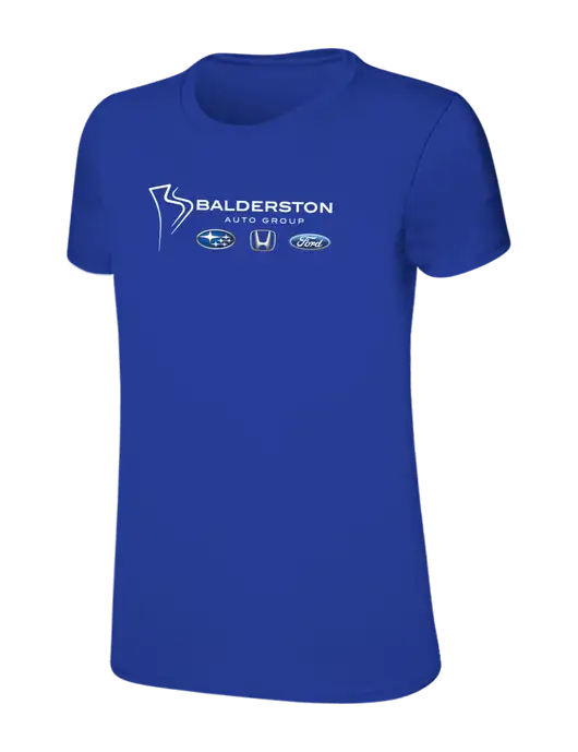 Womens Ring Spun Royal 4.5 oz T-Shirt w/Balderston Auto Group Logo
