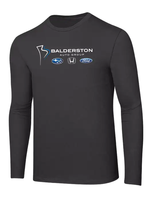 Ring Spun Charcoal 4.5 oz Long Sleeve T-Shirt w/Balderston Auto Group Logo