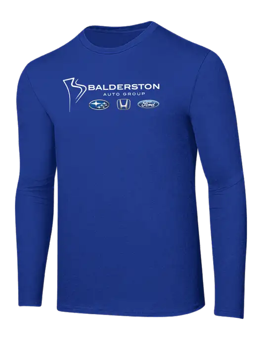Ring Spun True Royal 4.5 oz Long Sleeve T-Shirt w/Balderston Auto Group Logo