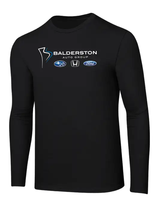 Ring Spun Jet Black 4.5 oz Long Sleeve T-Shirt w/Balderston Auto Group Logo