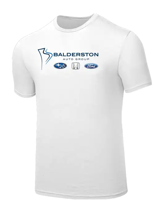 Seriously Soft White T-Shirt w/Balderston Auto Group Logo