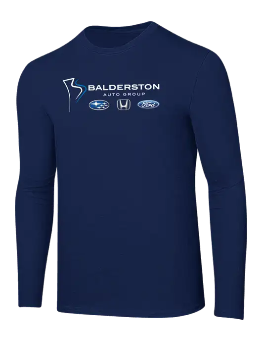 Ring Spun Navy 4.5 oz Long Sleeve T-Shirt w/Balderston Auto Group Logo