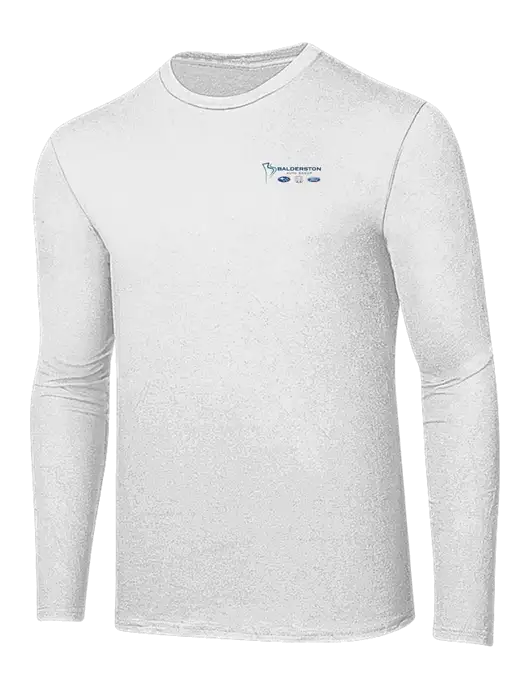 Ring Spun White 4.5 oz Long Sleeve T-Shirt w/Balderston Auto Group Logo