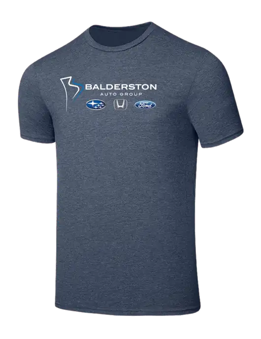 Seriously Soft Heathered Navy T-Shirt w/Balderston Auto Group Logo