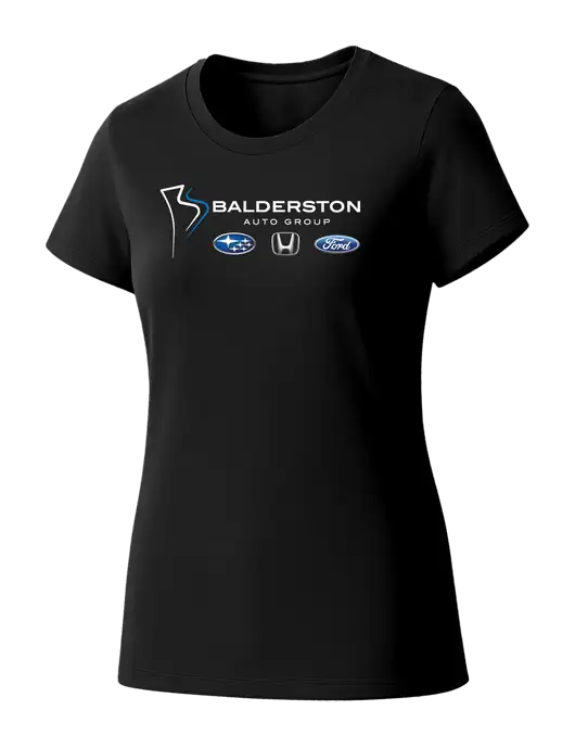 Womens Seriously Soft Black T-Shirt w/Balderston Auto Group Logo