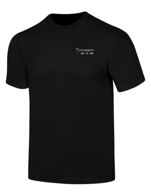Simply Soft Black 4.5oz  Poly/Combed Ring Spun Cotton T-Shirt w/Balderston Auto Group Logo