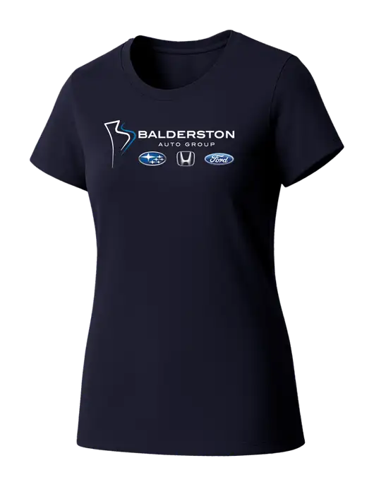 Womens Seriously Soft New Navy T-Shirt w/Balderston Auto Group Logo
