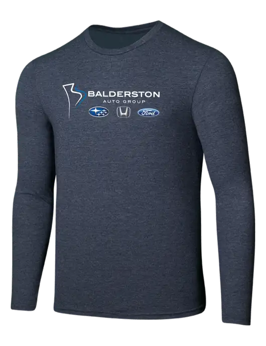 Seriously Soft Heathered Navy Long Sleeve T-Shirt w/Balderston Auto Group Logo