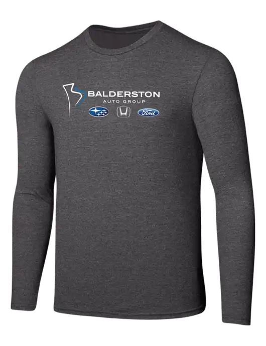 Seriously Soft Heathered Charcoal Long Sleeve T-Shirt w/Balderston Auto Group Logo