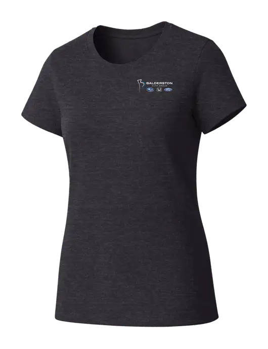 Womens Seriously Soft Heathered Charcoal T-Shirt w/Balderston Auto Group Logo