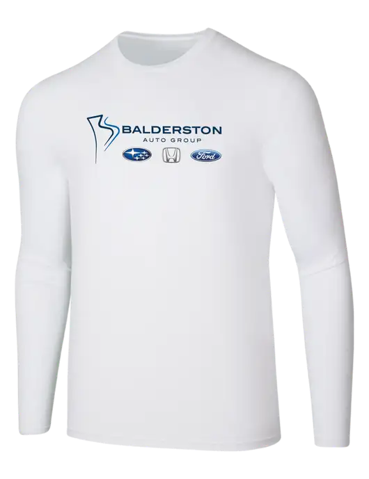 Seriously Soft White Long Sleeve T-Shirt w/Balderston Auto Group Logo