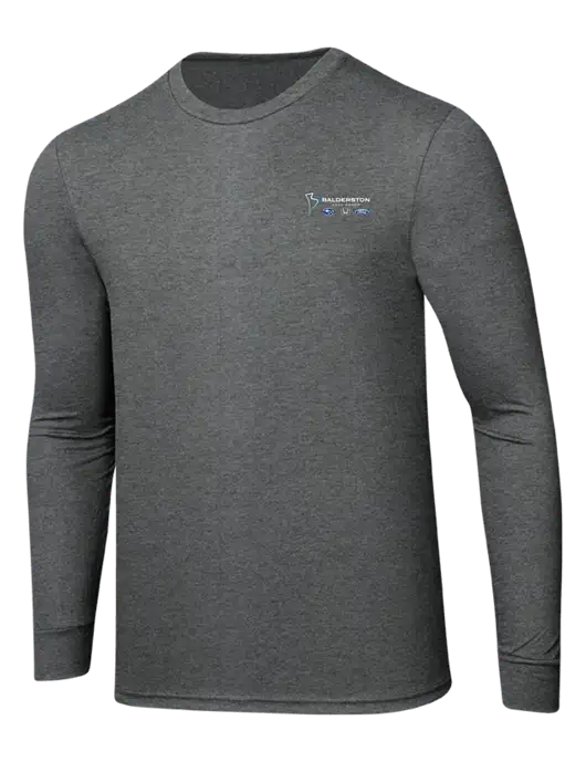 Simply Soft Long Sleeve Medium Grey Frost 4.5 oz, Poly/Combed Ring Spun Cotton T-Shirt w/Balderston Auto Group Logo