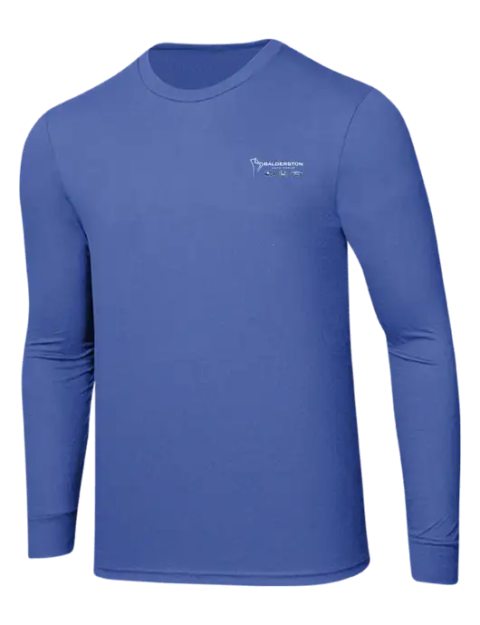 Simply Soft Long Sleeve Royal Frost 4.5 oz, Poly/Combed Ring Spun Cotton T-Shirt w/Balderston Auto Group Logo