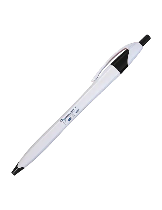 Novella White/Black Classic Pen - Blue Ink w/Balderston Auto Group Logo