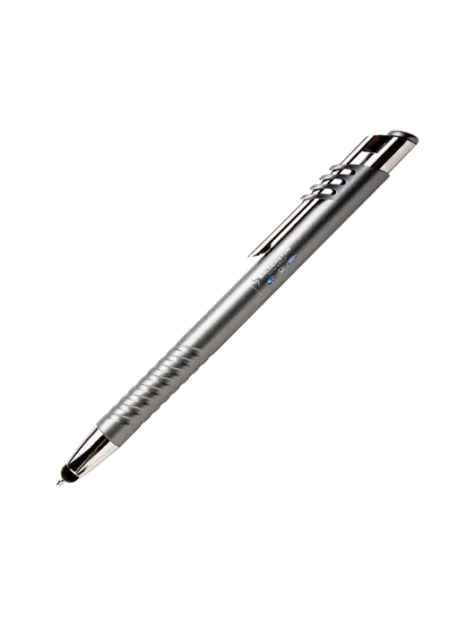 Schirhart Grey Stylus Pen - Blue Ink w/Balderston Auto Group Logo