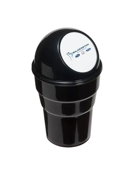 Black Car Cup Holder Trash Can w/Balderston Auto Group Logo