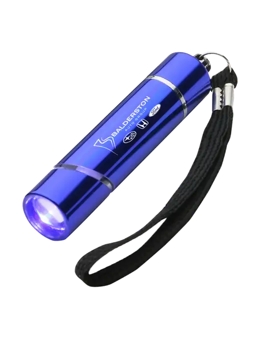 Blue Aluminum Scope LED Flashlight w/Balderston Auto Group Logo