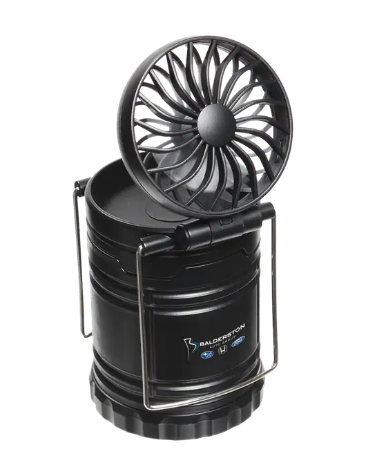 Black Retro Lantern with Fan w/Balderston Auto Group Logo