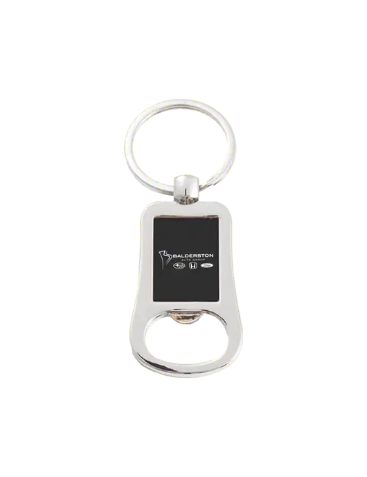 Silver & Black Bottle Opener Keychain w/Balderston Auto Group Logo