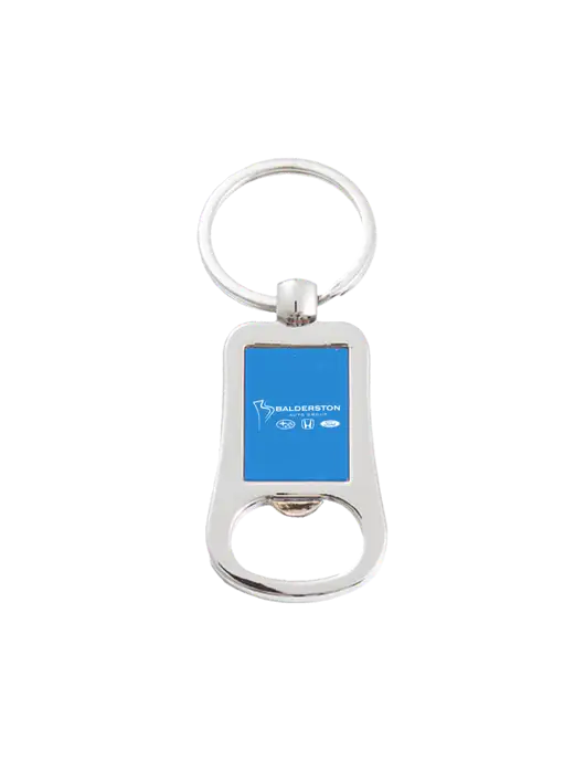 Silver & Blue Bottle Opener Keychain w/Balderston Auto Group Logo