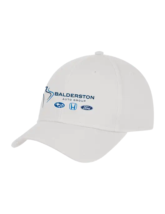 White Structured Cap Hook & Loop w/Balderston Auto Group Logo