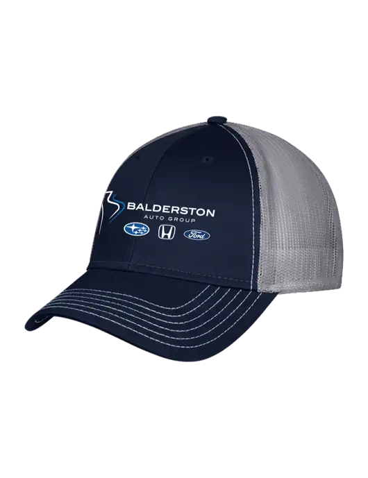 Navy & Grey Mesh Trucker Cap Snap Back w/Balderston Auto Group Logo
