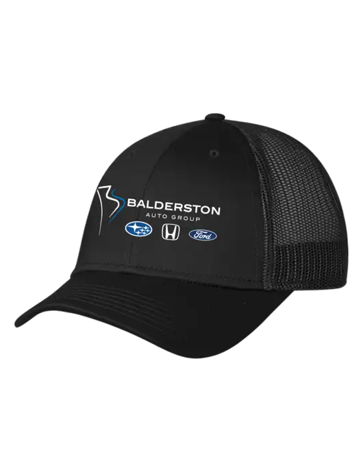 Black Mesh Trucker Cap Snap Back w/Balderston Auto Group Logo