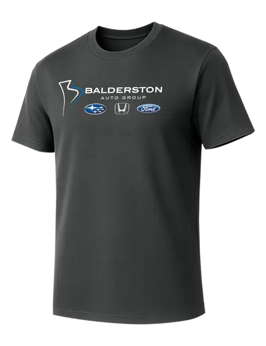 Allmade Charcoal Grey Organic Cotton Tee w/Balderston Auto Group Logo
