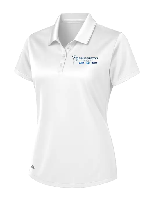 Adidas White Womens Basic Sport Polo w/Balderston Auto Group Logo
