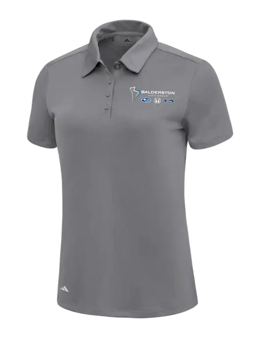 Adidas Medium Grey Womens Ultimate Solid Polo w/Balderston Auto Group Logo
