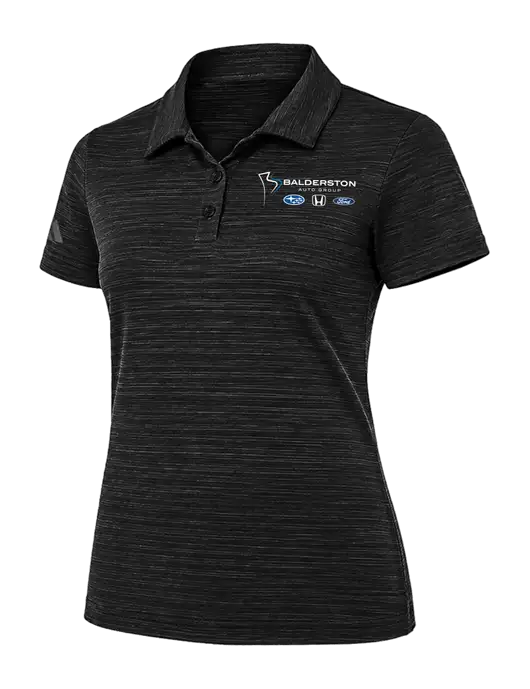 Adidas Womens Black Textured Stripe Polo w/Balderston Auto Group Logo