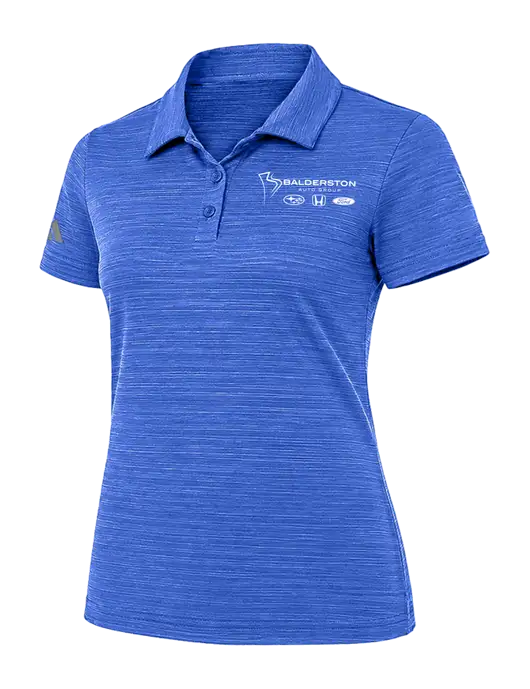 Adidas Womens Royal Textured Stripe Polo w/Balderston Auto Group Logo