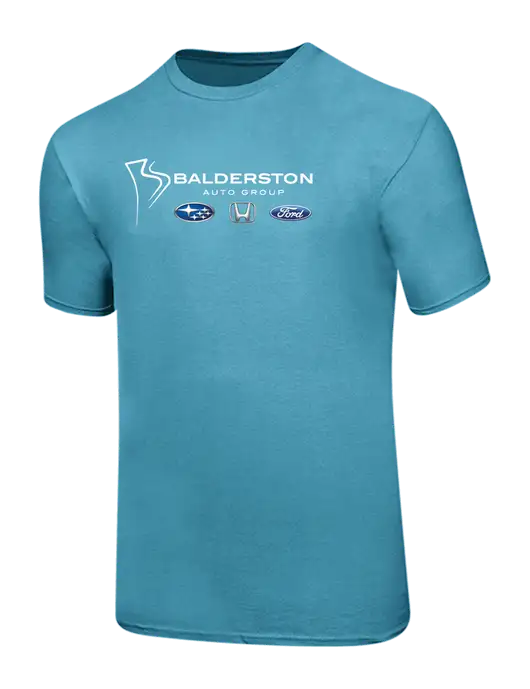 Ring Spun Light Sapphire 4.5 oz T-Shirt w/Balderston Auto Group Logo
