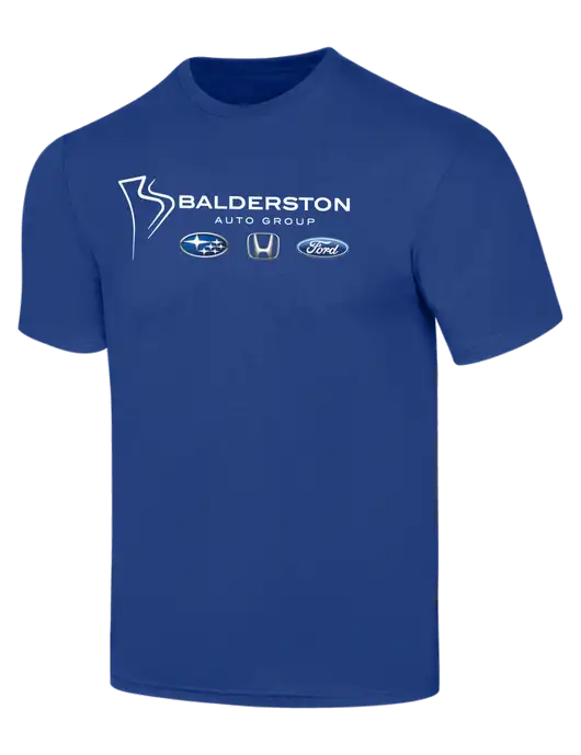 Simply Soft Dark Royal 4.5oz  Poly/Combed Ring Spun Cotton T-Shirt w/Balderston Auto Group Logo