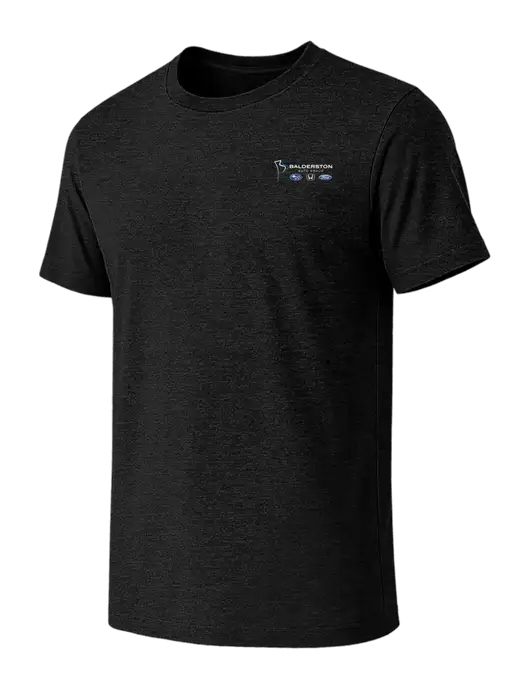 BELLA+CANVAS Black Heather CVC Short Sleeve Tee w/Balderston Auto Group Logo