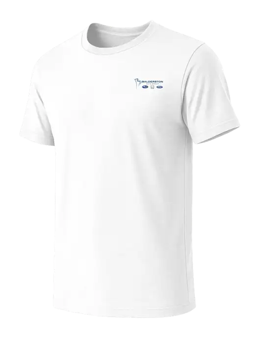 BELLA+CANVAS White Blend CVC Short Sleeve Tee w/Balderston Auto Group Logo