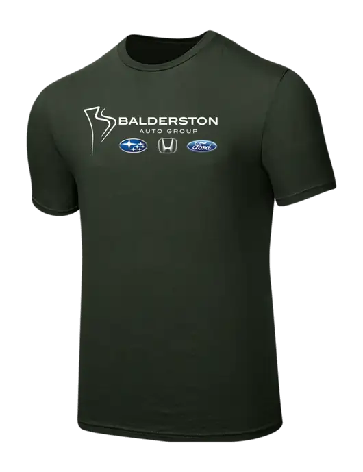 Seriously Soft Dark Olive T-Shirt w/Balderston Auto Group Logo