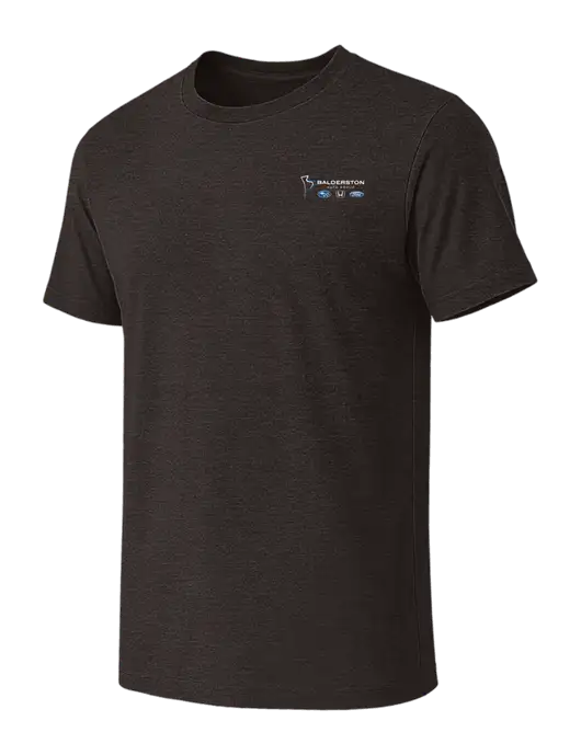 BELLA+CANVAS Dark Grey Heather CVC Short Sleeve Tee w/Balderston Auto Group Logo