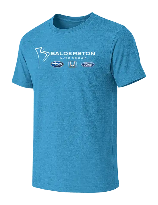 BELLA+CANVAS Heather Sapphire CVC Short Sleeve Tee w/Balderston Auto Group Logo