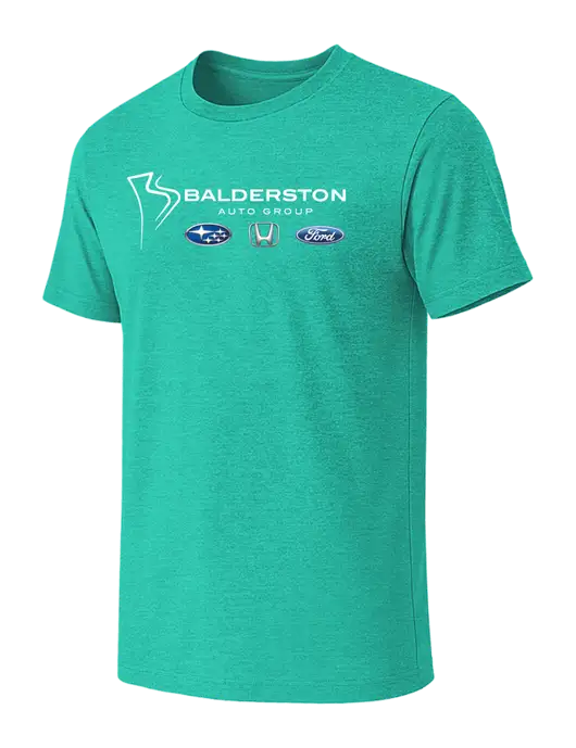 BELLA+CANVAS Heather Teal CVC Short Sleeve Tee w/Balderston Auto Group Logo