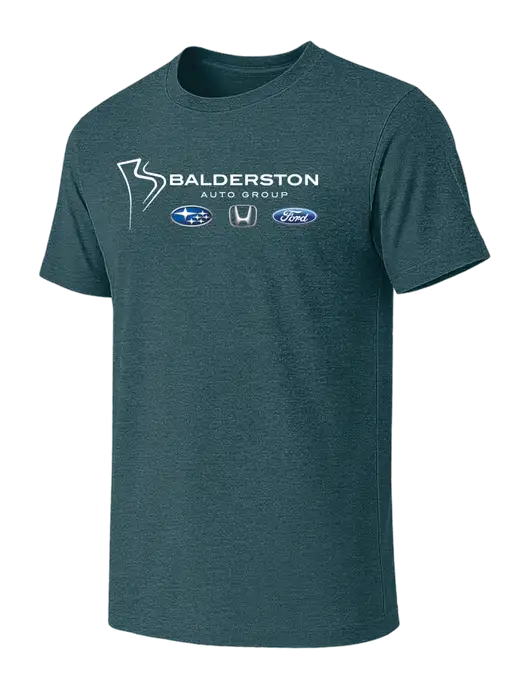 BELLA+CANVAS Heather Dark Teal CVC Short Sleeve Tee w/Balderston Auto Group Logo