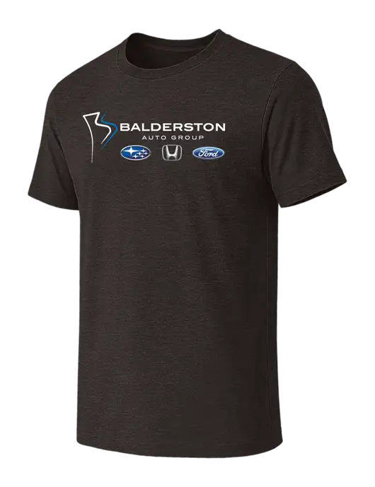 BELLA+CANVAS Dark Grey Heather CVC Short Sleeve Tee w/Balderston Auto Group Logo