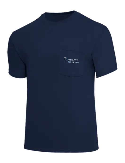 Core Blend Navy Pocket T-Shirt w/Balderston Auto Group Logo