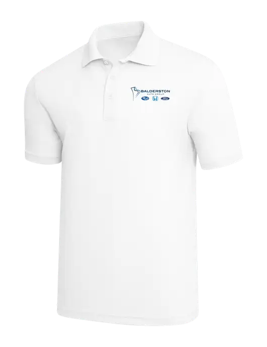 White PosiCharge RacerMesh Polo w/Balderston Auto Group Logo