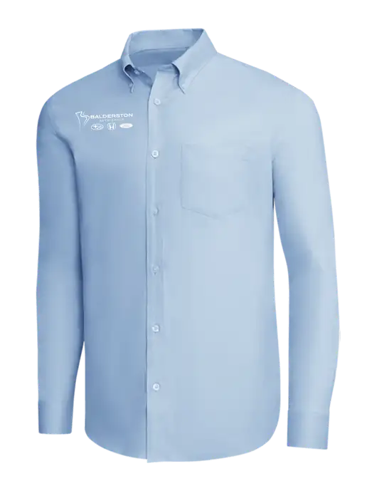 Brooks Brothers Light Blue Wrinkle-Free Stretch Pinpoint Shirt w/Balderston Auto Group Logo