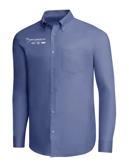 Brooks Brothers Light Navy Wrinkle-Free Stretch Pinpoint Shirt w/Balderston Auto Group Logo