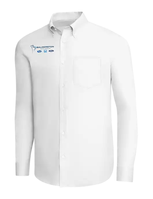 Brooks Brothers White Wrinkle-Free Stretch Pinpoint Shirt w/Balderston Auto Group Logo
