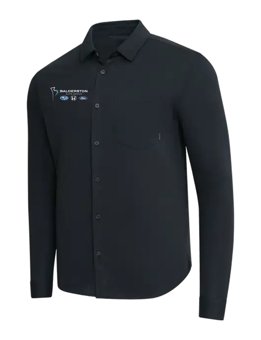 OGIO Black Extend Long Sleeve Button Up Shirt w/Balderston Auto Group Logo